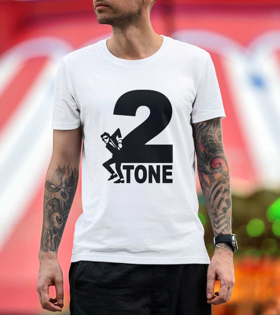 2 Tone Ska Music Style Icon with Dancing Suit Character T-Shirt