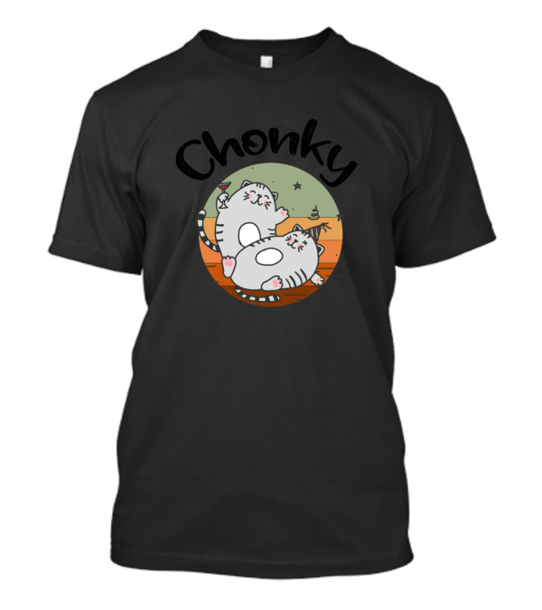 Chonky Cat Funny Memes Fat Cat Chart Party Night T-Shirt