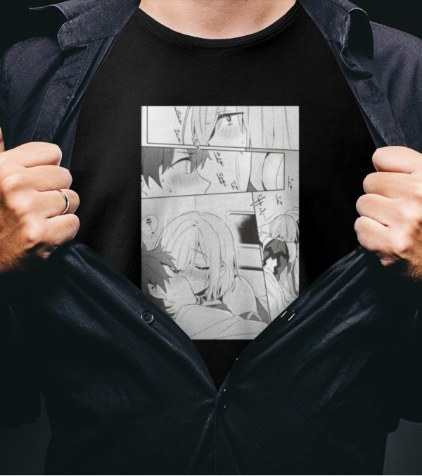 Darling In The Franxx Manga Panel Romantic Kiss Scene T-Shirt