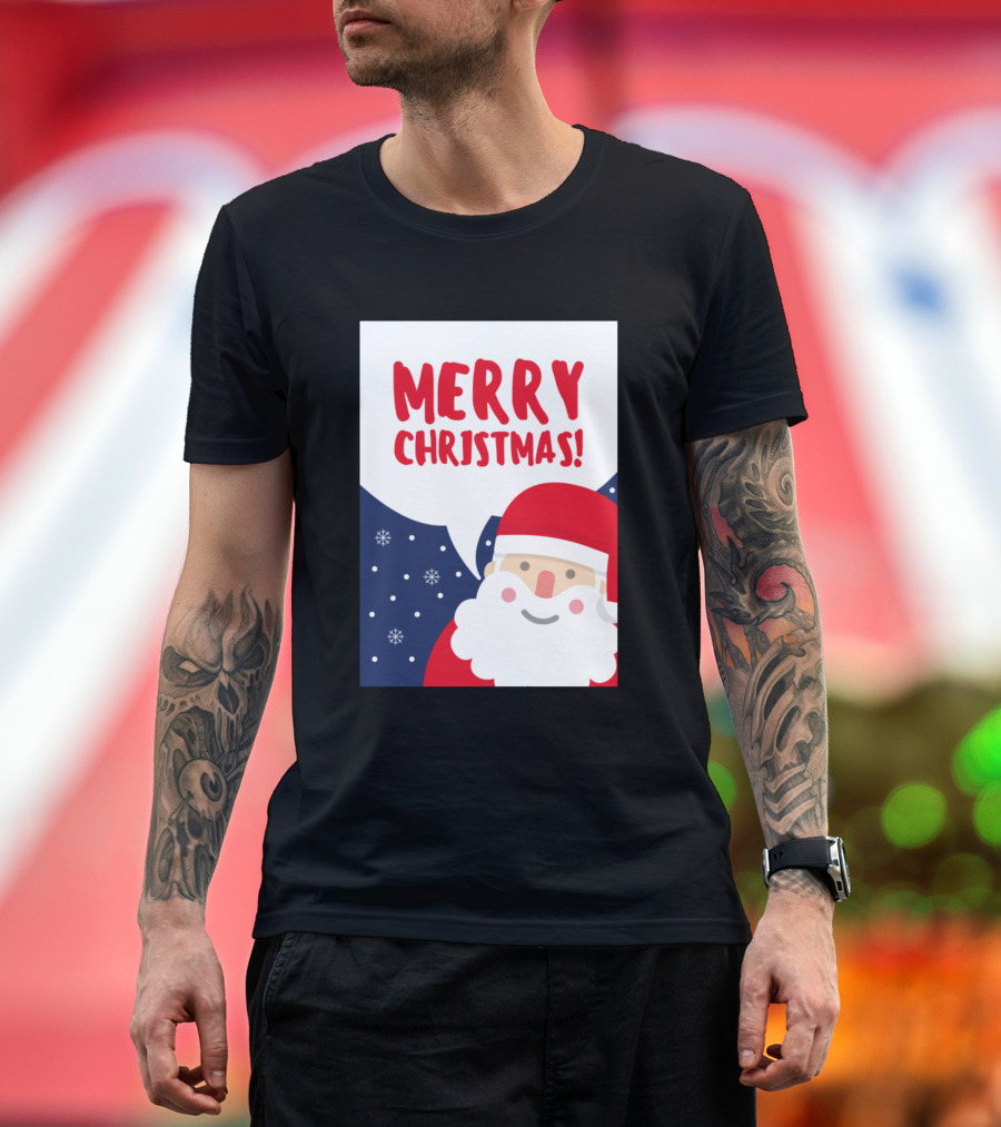 Merry Christmas Santa Snowflakes T-Shirt