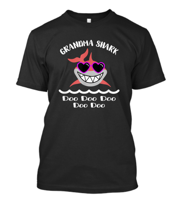 Grandma Shark Doo Doo Doo Doo Doo Heart Sunglasses T-Shirt