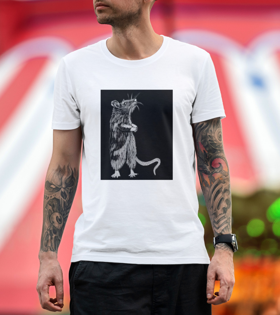 Whiskers Black and White Rodent T-Shirt