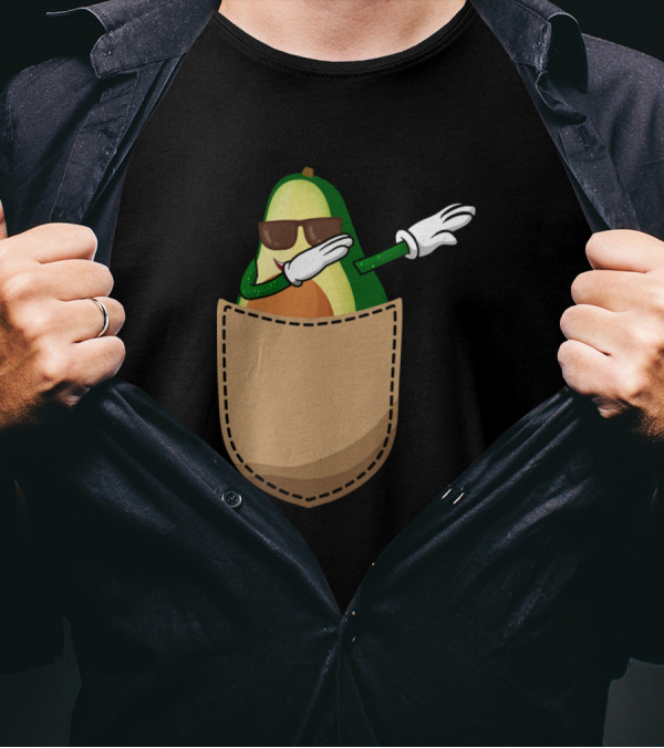 Aboocado Pocket Dab Avocado Say Hello To The World Funny Frui T-Shirt