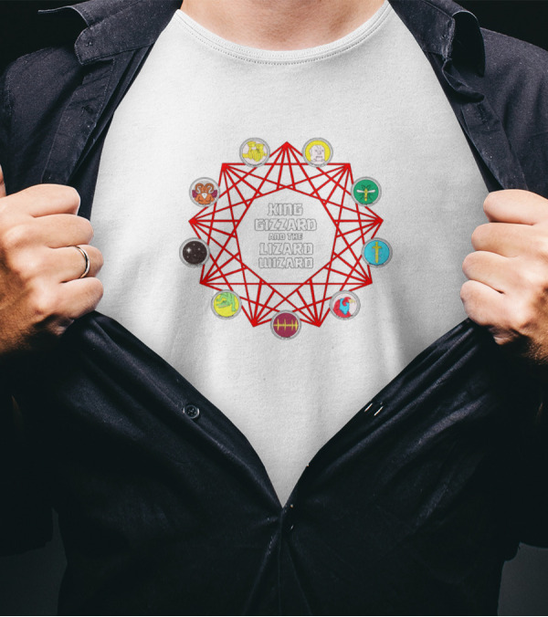 King Gizzard And The Lizard Wizard Polygon Badge Emblems T-Shirt