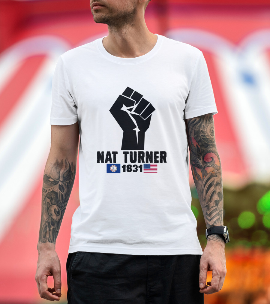 Nat Turner 1831 Virginia Seal Fist American Flag T-Shirt