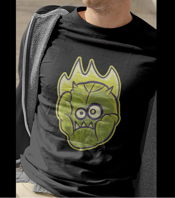 Dave Sprout Of Doom Angry Flaming Cabbage Face T-Shirt