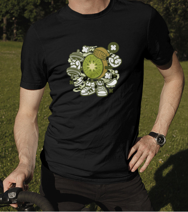 Kiwi Style Pop Culture And Animated Comics Character Elements T-Shirt