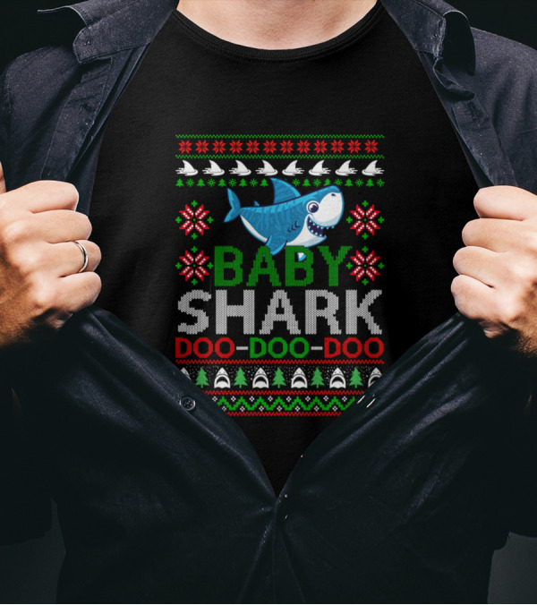 Baby Shark Doo Doo Doo Festive Holiday T-Shirt