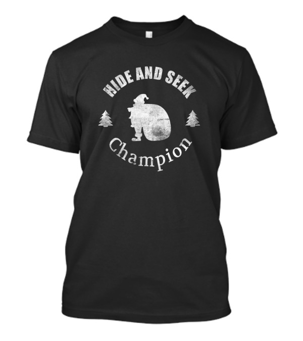 Hide And Seek Champion Santa Claus Silhouette With Trees T-Shirt