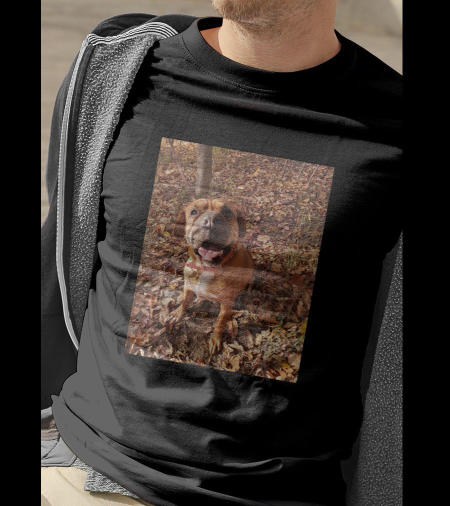 Canela Autumn Leaves Brown Dog T-Shirt