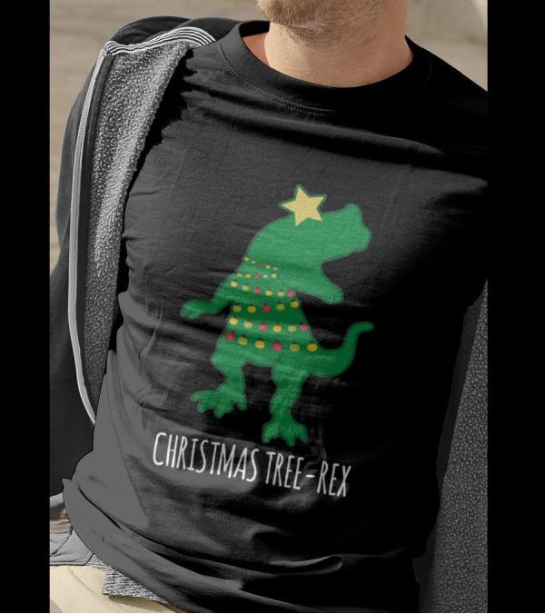 Christmas Tree Rex Dinosaur Funny Pun T-Shirt