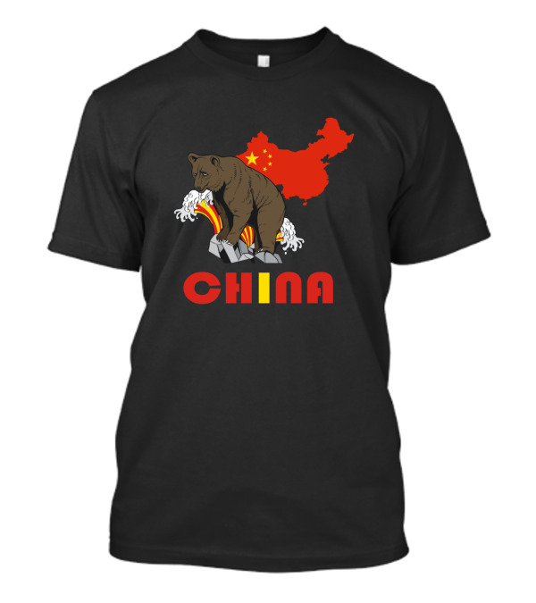 China Bear With Map And Flag Elements T-Shirt