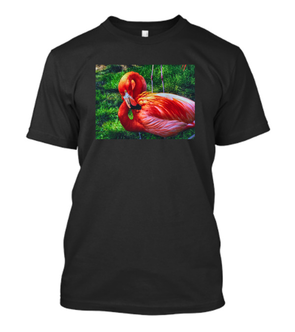 Flaming Flamingo Vibrant Colors And Lush Greenery T-Shirt