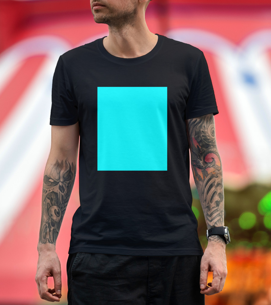 Plain Aqua Square T-Shirt