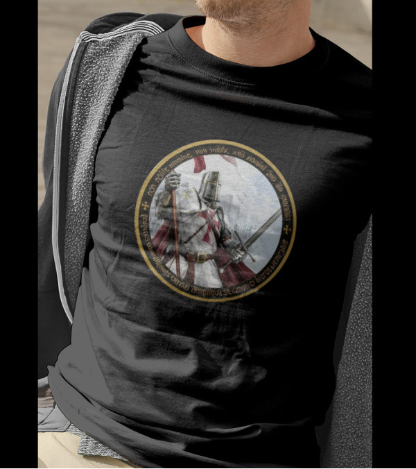 Templar Knight Sword Armor Medieval Crusader Emblem T-Shirt