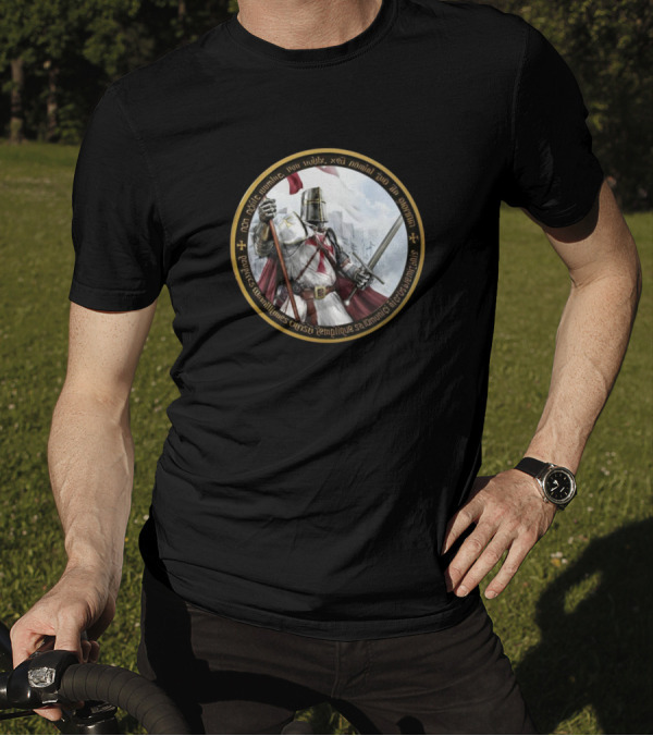 Templar Knight Sword Armor Medieval Crusader Emblem T-Shirt