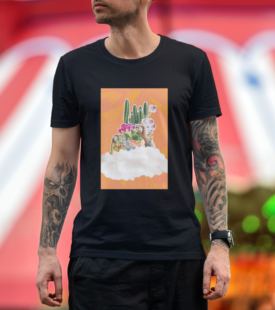 Desert Flower Queen Hand with Cactus and Orchid Fantasy T-Shirt