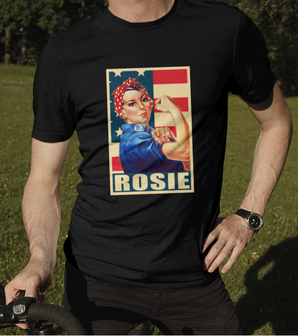Rosie The Riveter We Can Do It American Flag T-Shirt