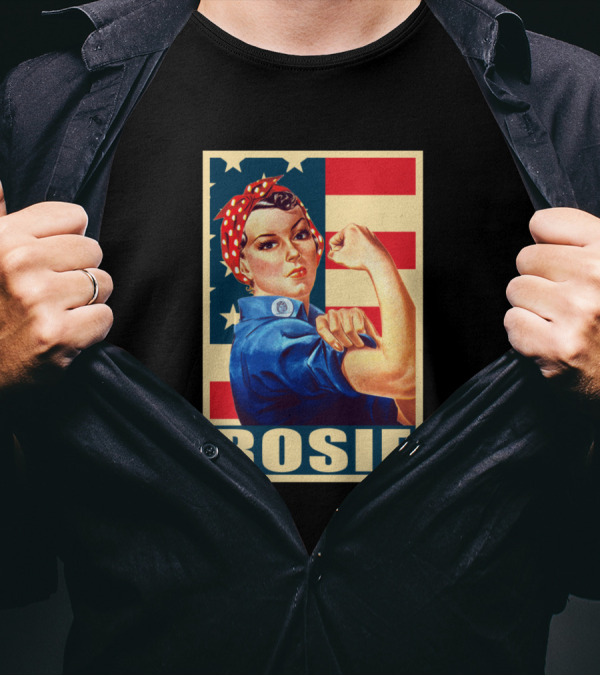 Rosie The Riveter We Can Do It American Flag T-Shirt