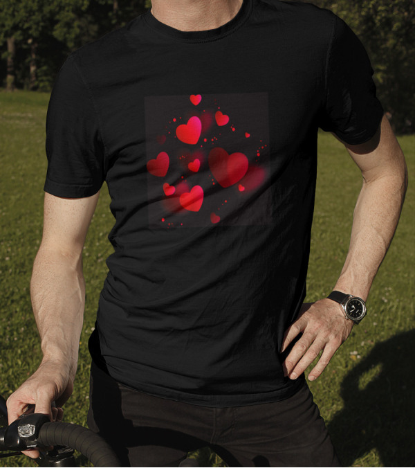 Allover Heart Red Romantic T-Shirt