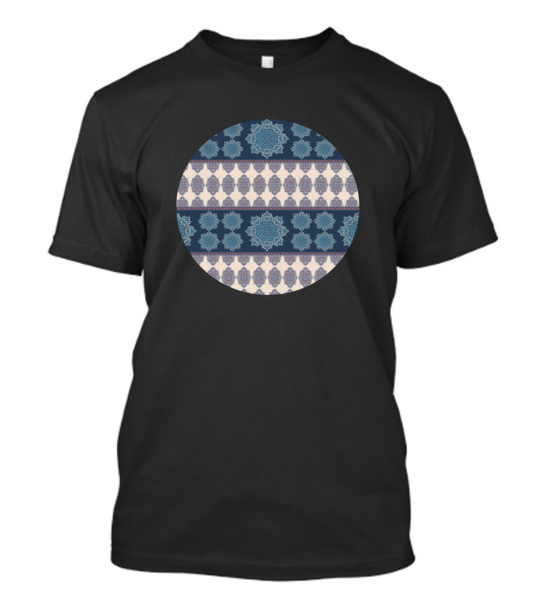 Arabesque Pattern Decorative Circular Border T-Shirt