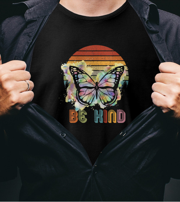 Be Kind Retro Sunset Butterfly T-Shirt