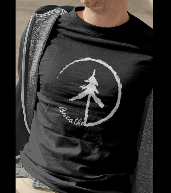 Breathe Zen Enso Circle Simple Tree T-Shirt