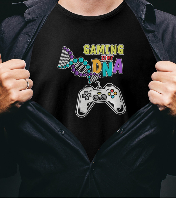 Gaming Is My DNA Console Gamer Controller DNA Elements T-Shirt