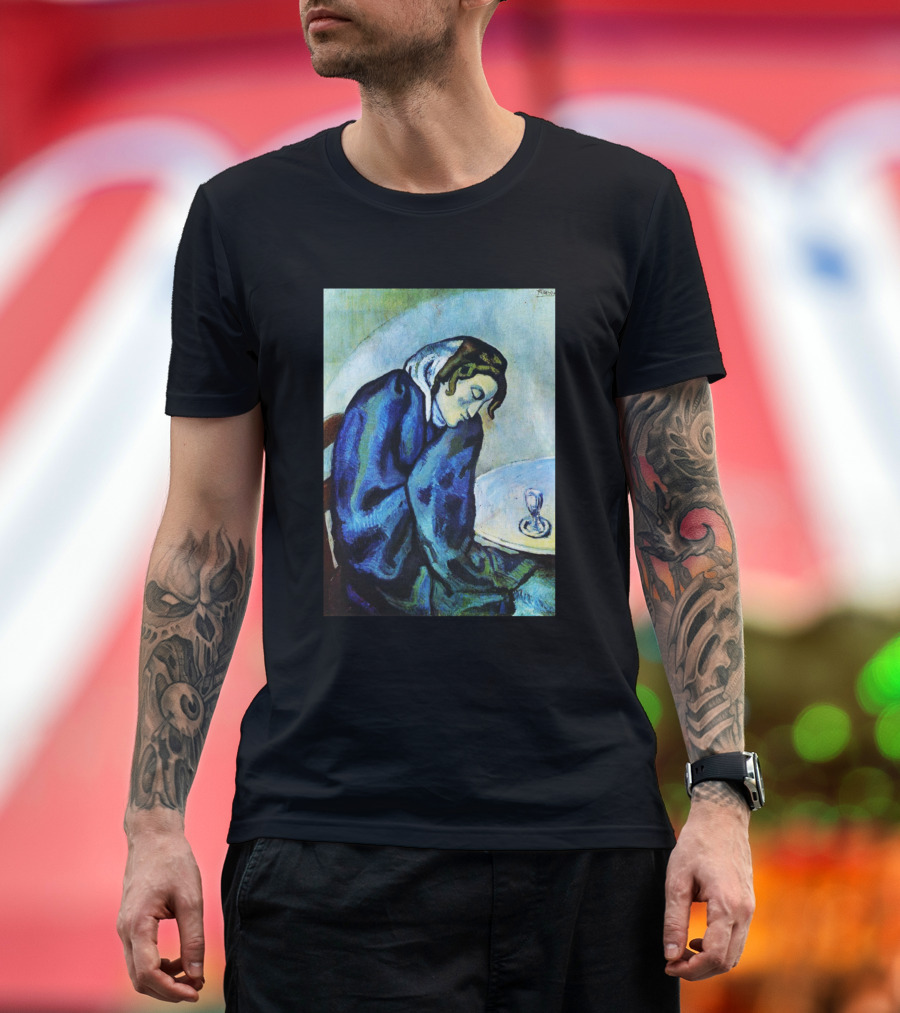 High Resolution Woman with Blue Shawl Pablo Picasso T-Shirt