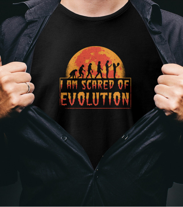 I Am Scared Of Evolution Moon T-Shirt