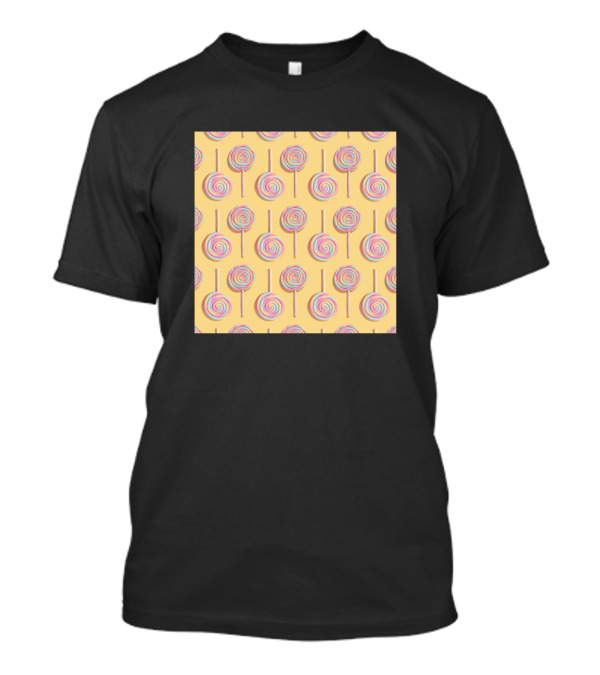 Photograph Of Pastel Lollipops On A Yellow Background T-Shirt