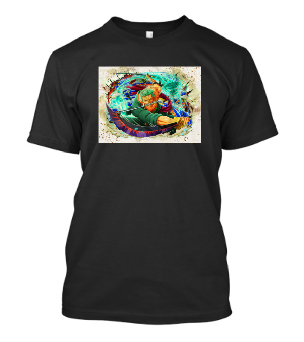 Roronoa Zoro Monkey D Luffy Anime Sword Action Scene T-Shirt