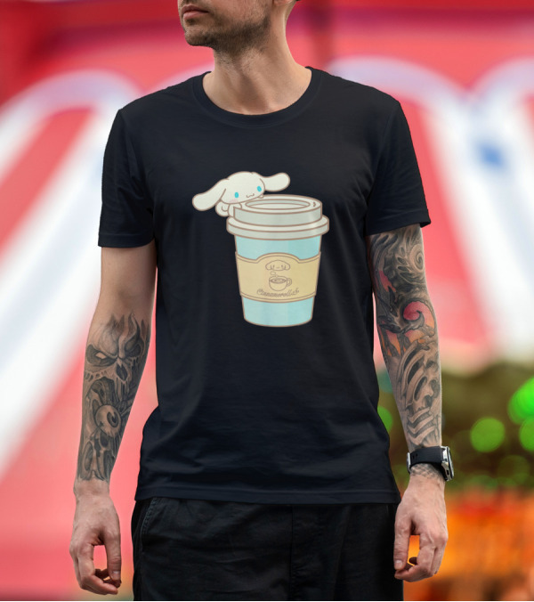 Premium T-Shirt: Cinnamoroll Coffee Cup Cozy Cuteness T-Shirt Cinnamoroll Coffee Cup Cozy Cuteness T-Shirt