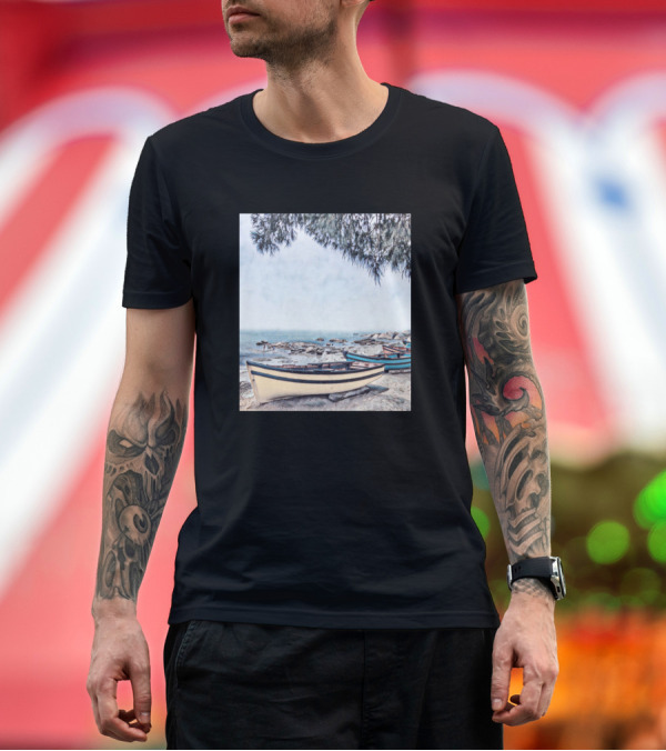 Premium T-Shirt: Galathi Kayak Waiting by the Shore T-Shirt Galathi Kayak Waiting by the Shore T-Shirt