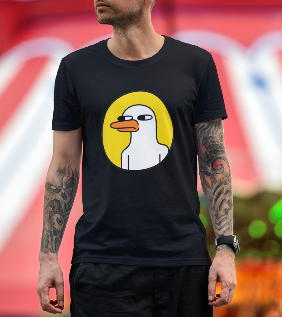Duck Cartoon Saucy Meme Yellow Background T-Shirt