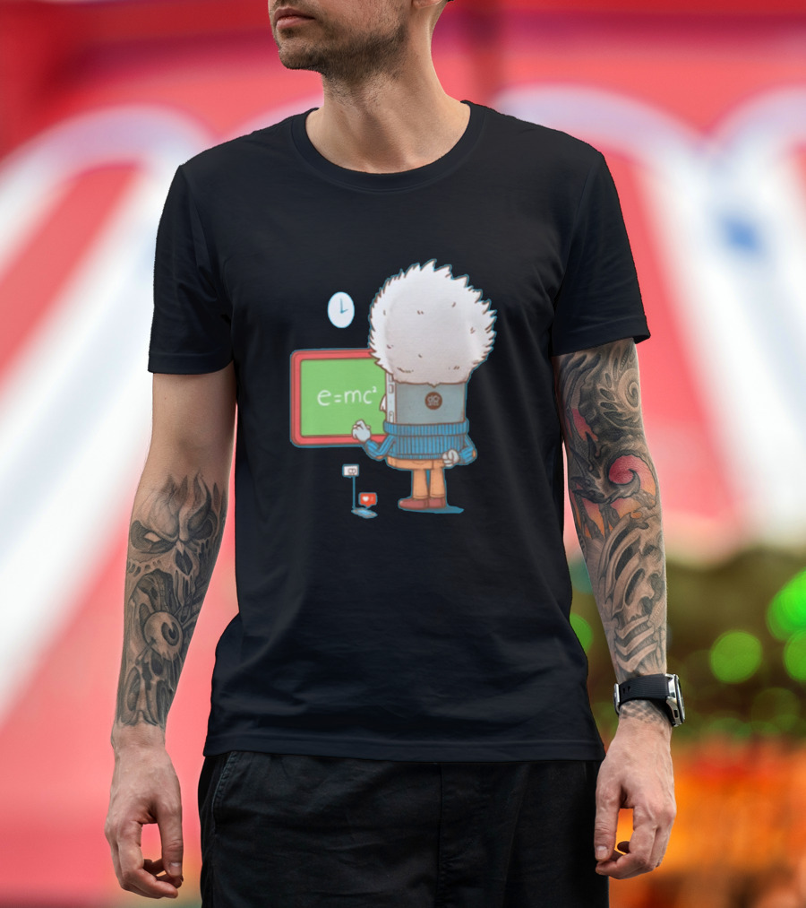 Smart Phone Einstein E=mc² Classroom Scene T-Shirt