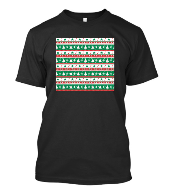Christmas Red And Green Tree And Star T-Shirt