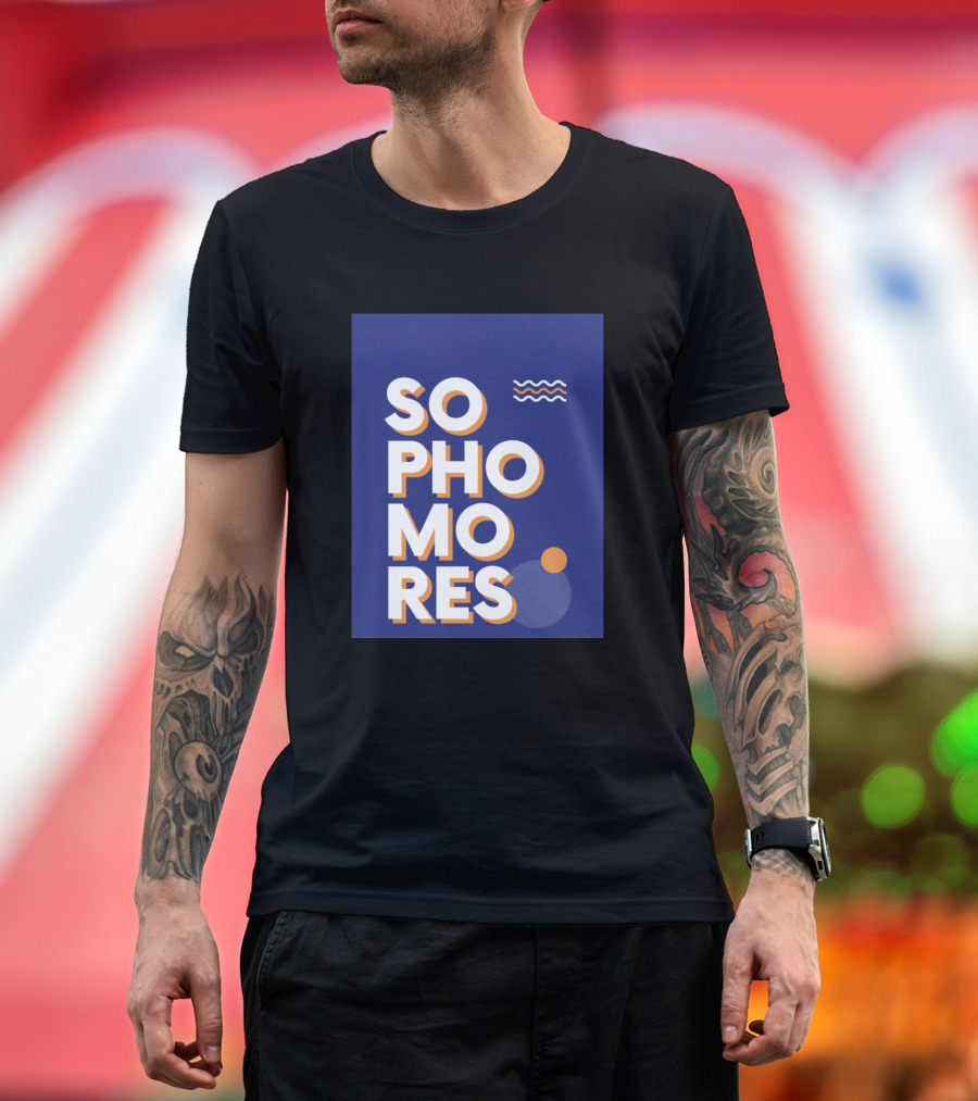 SOPHOMORES Retro Style Geometric Elements T-Shirt