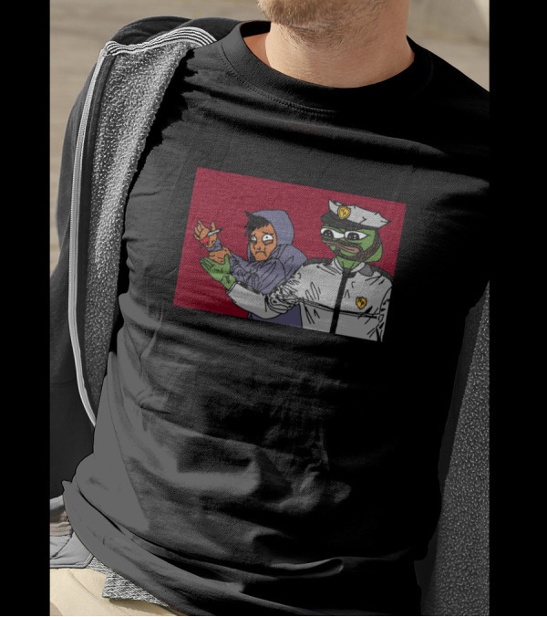 The Hornter Cannot Horntpost Pepe Officer Holding Heart Hoodie Character T-Shirt
