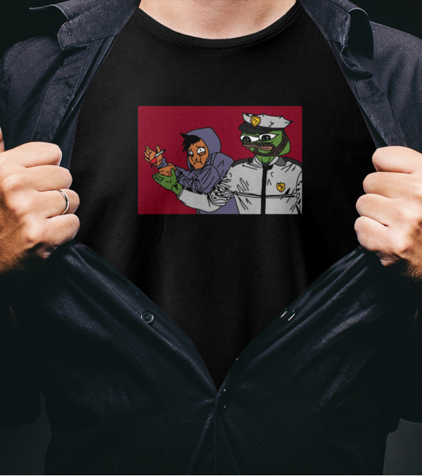 The Hornter Cannot Horntpost Pepe Officer Holding Heart Hoodie Character T-Shirt