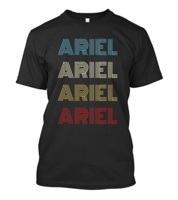 Ariel Name Retro Striped Pattern Pride Vintage T-Shirt