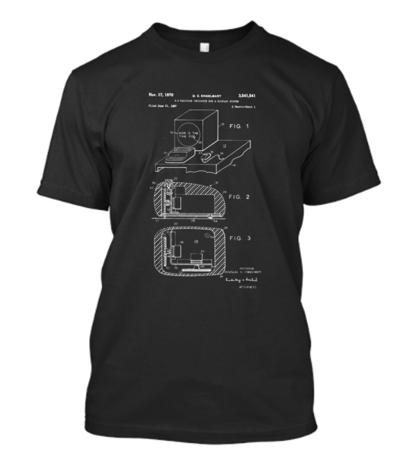 Nov 17 1970 X-Y Position Indicator For A Display System Patent Douglas C Engelbart 3541541 T-Shirt