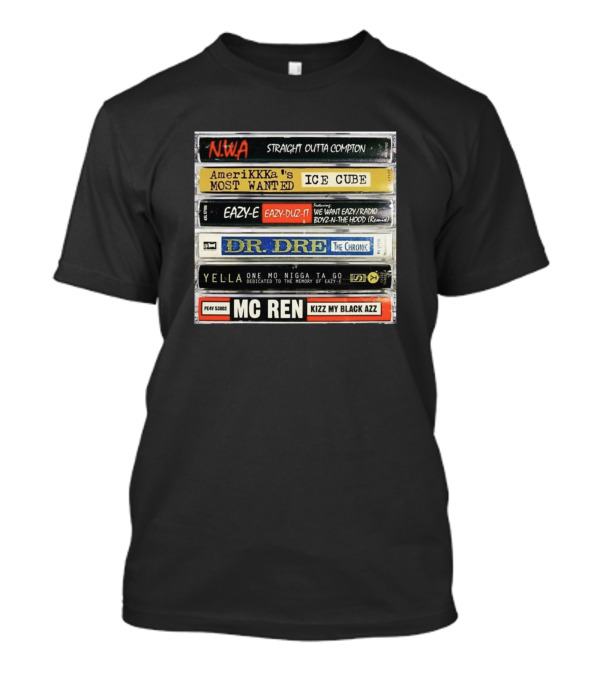 NWA Straight Outta Compton Ice Cube Dr. Dre The Chronic Eazy-E Yella MC Ren Cassette Tapes T-Shirt