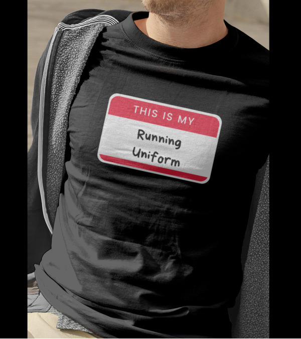 This Is My Running Uniform Badge Style Nametag T-Shirt