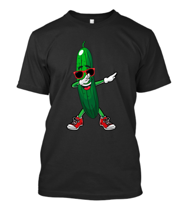 Dabbing Pickle With Sunglasses And Red Sneakers For Dancing Cucumber Lovers T-Shirt