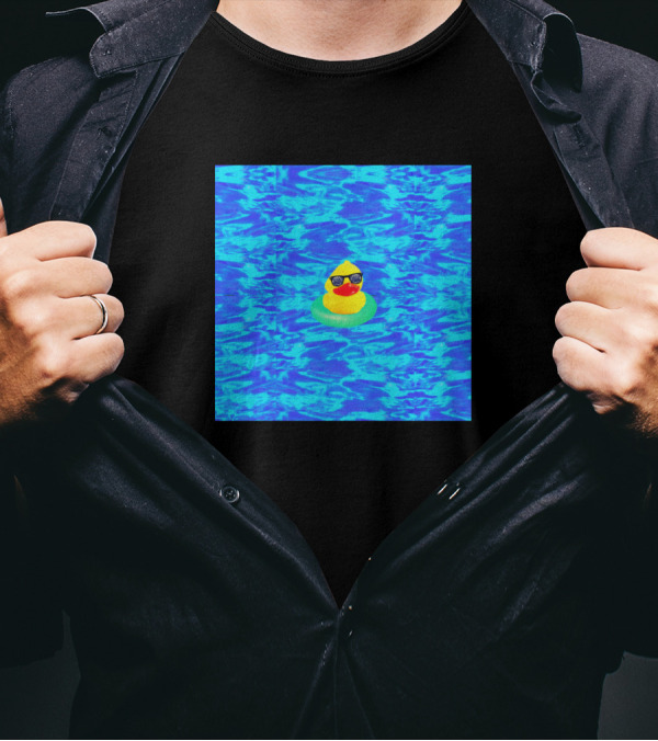 Duck Floating In Blue Pool With Sunglasses T-Shirt