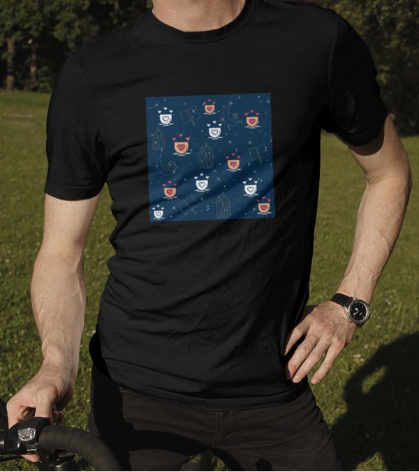 Latte Story Magical Coffee And Stars With Hearts And Books Moon T-Shirt