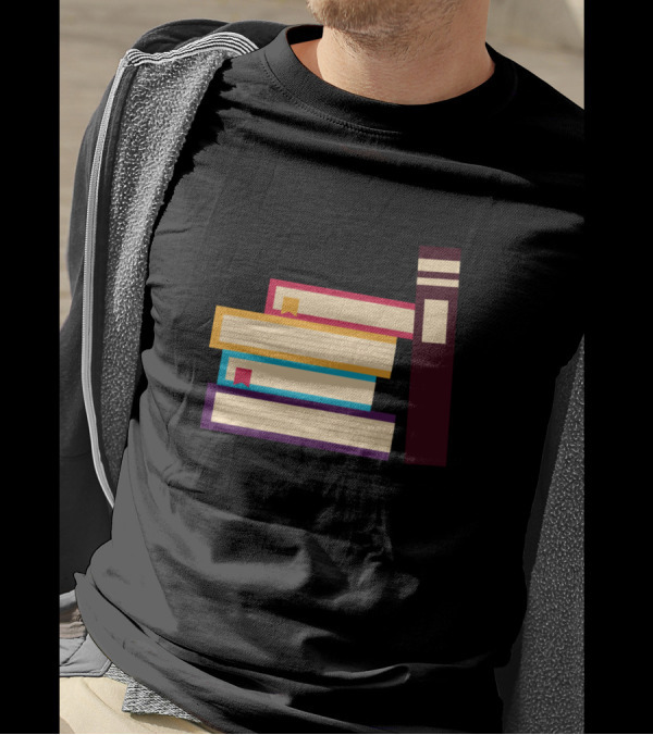 Sorry I'm Booked Colorful Book Stack T-Shirt