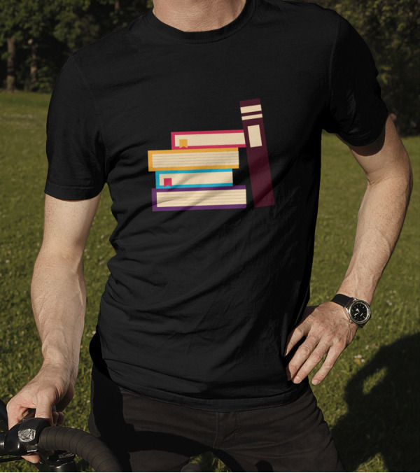 Sorry I'm Booked Colorful Book Stack T-Shirt