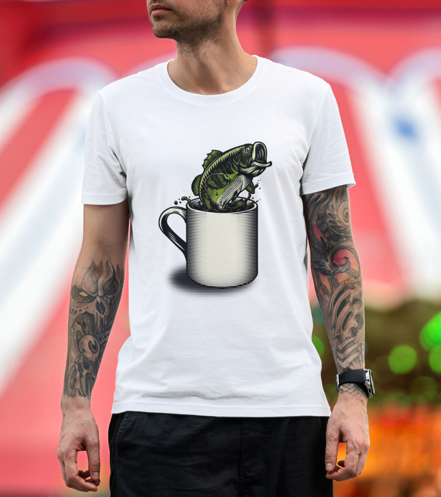 Java Bass Splashing from Coffee Mug T-Shirt